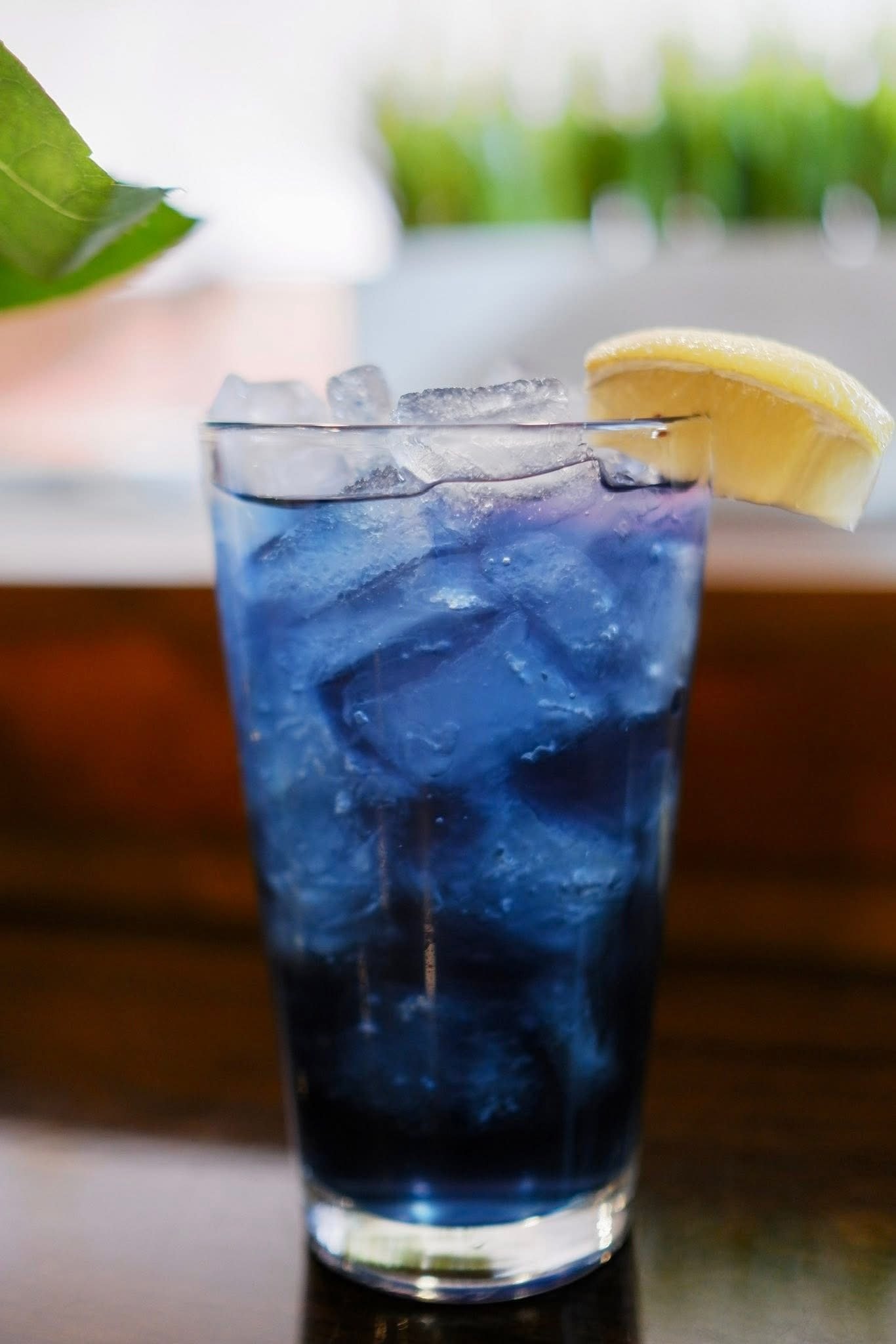 Butterfly pea flower iced drink