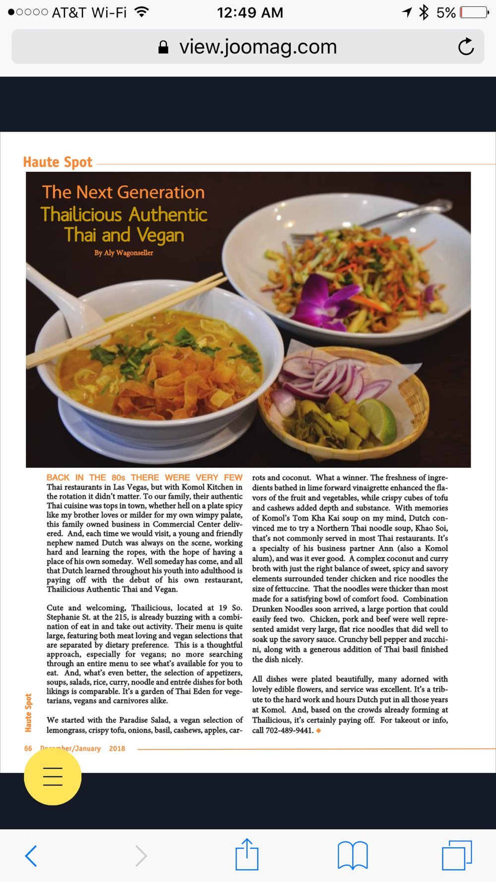 Thailicious featured in a magazine article